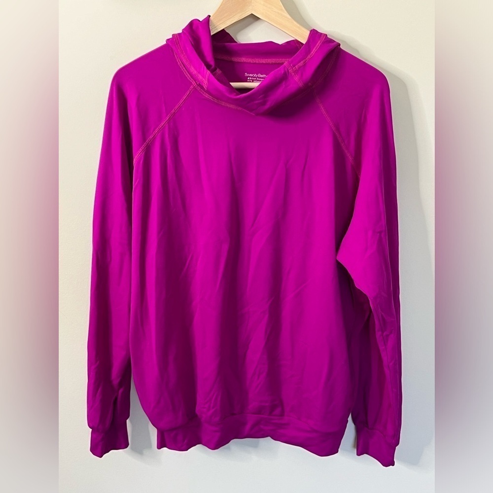 Sweaty Betty Hooded Athletic Pullover Pink Magenta Size Small *Flaws